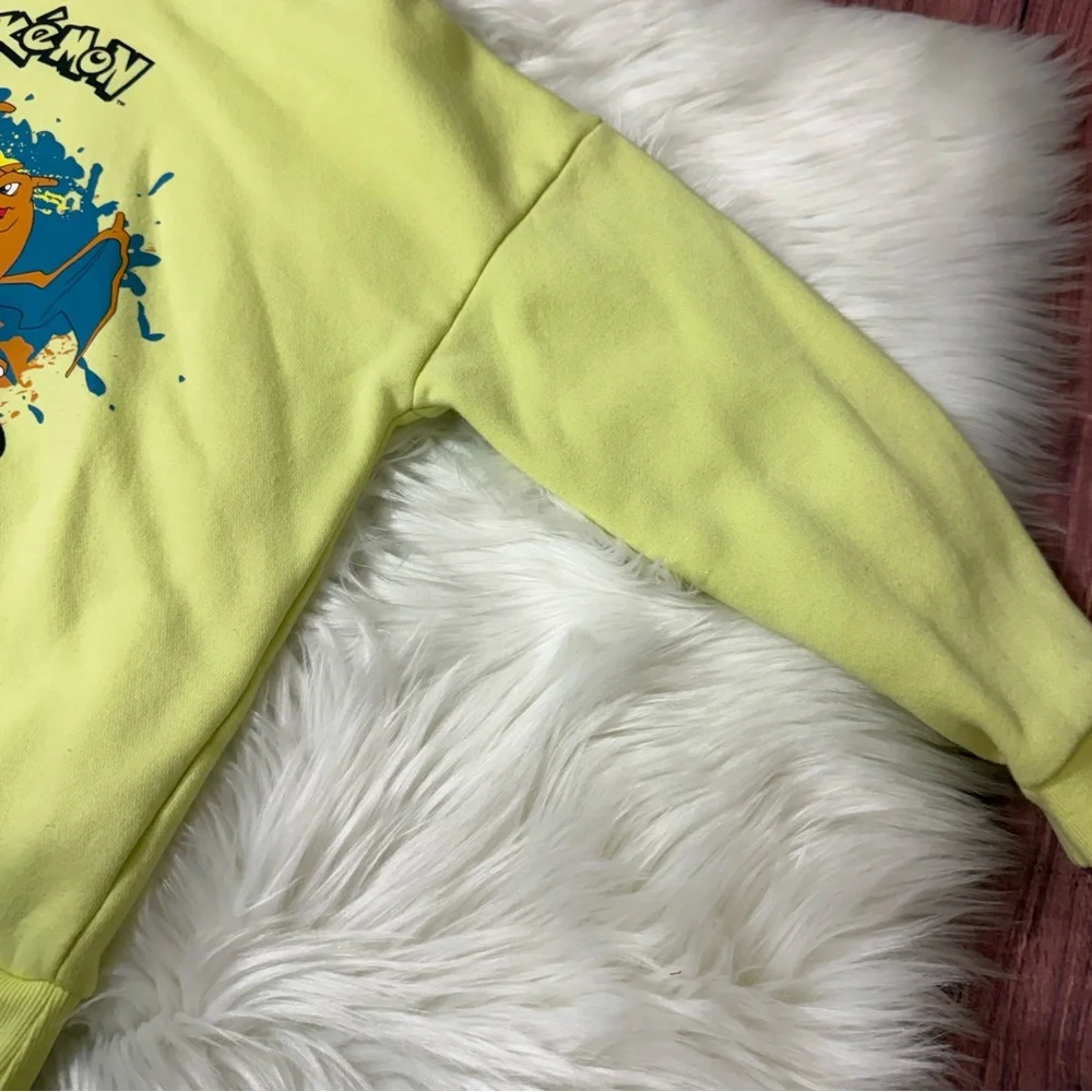Pokemon Charizard Neon Yellow Graphic Hoodie - Boys Size 8-9 Yrs
